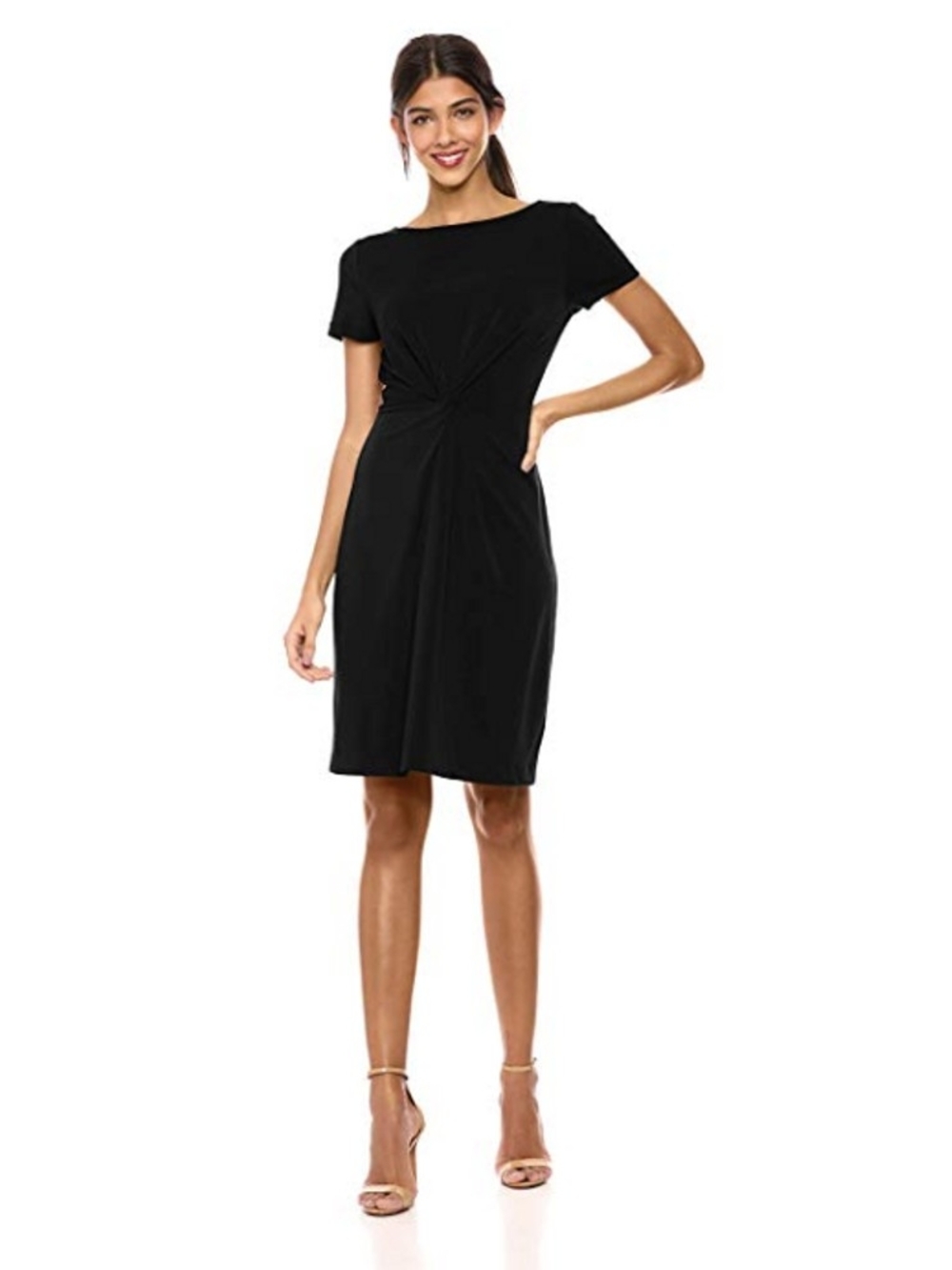 Ralph Lauren Black Front-Knot Mini Dress